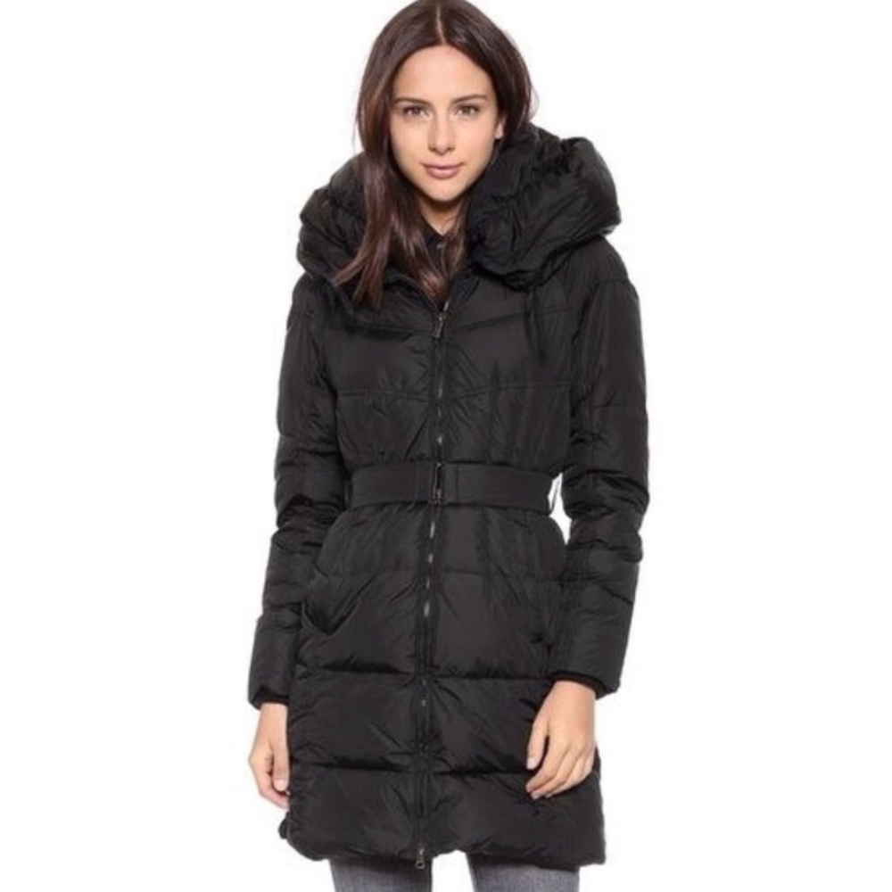 Black Add Down Shawl Collar Down Coat